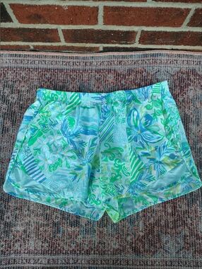 2 Lilly Pulitzer Luxletic Multicolor Floral Athletic Shorts - Pink, Green, Blue